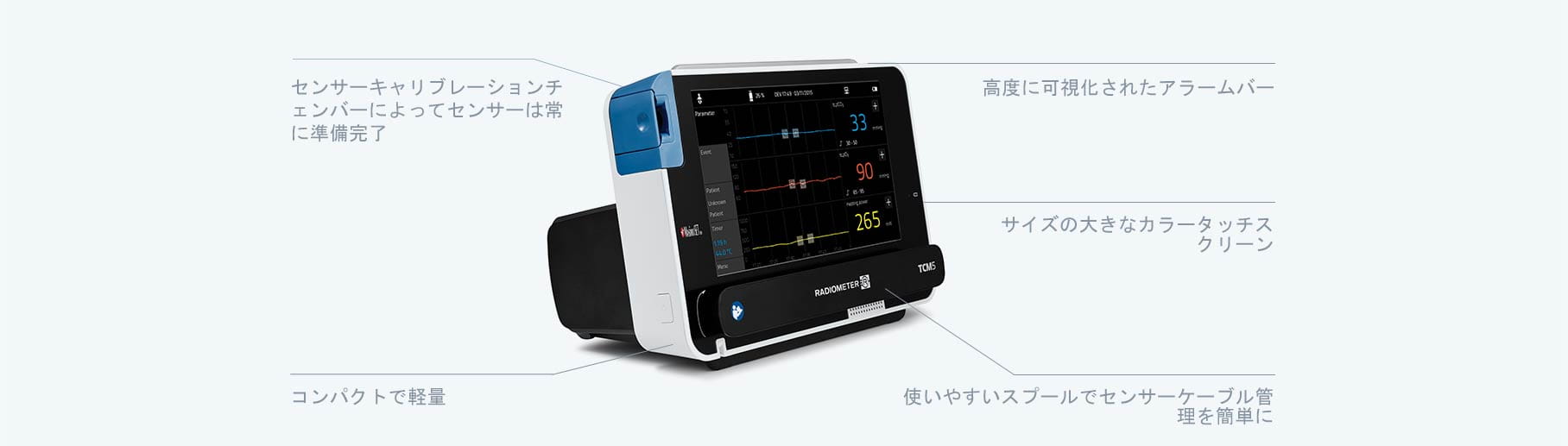 経皮血液ガスモニタリング - ラジオメーター TCM5 FLEX - Radiometer.co.jp